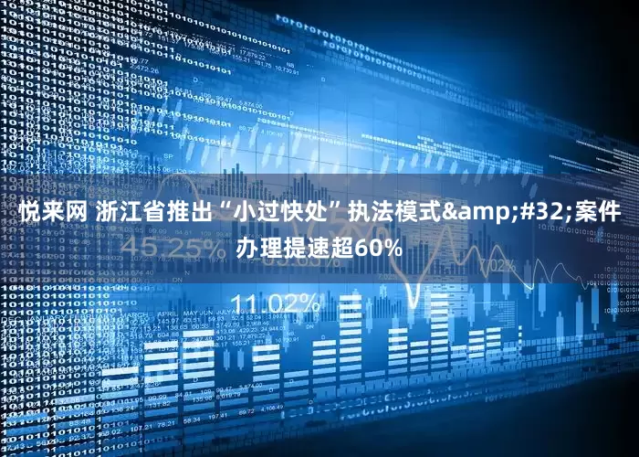 悦来网 浙江省推出“小过快处”执法模式&#32;案件办理提速超60%